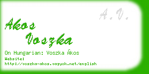 akos voszka business card